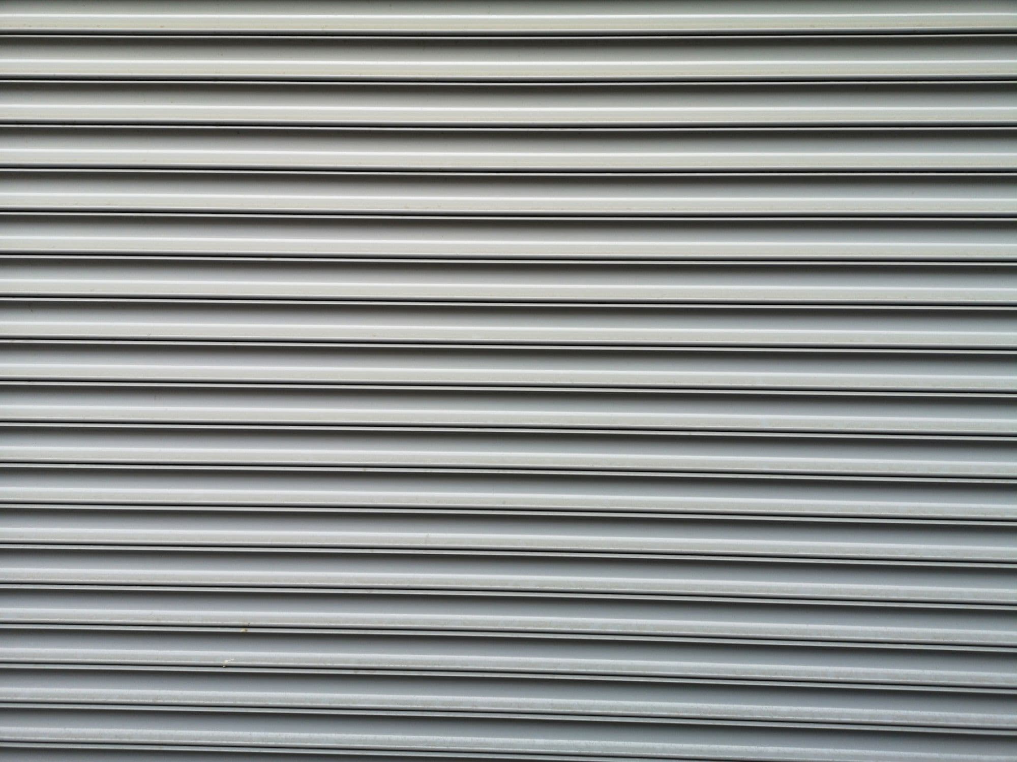 Close view of steel roller shutter laths